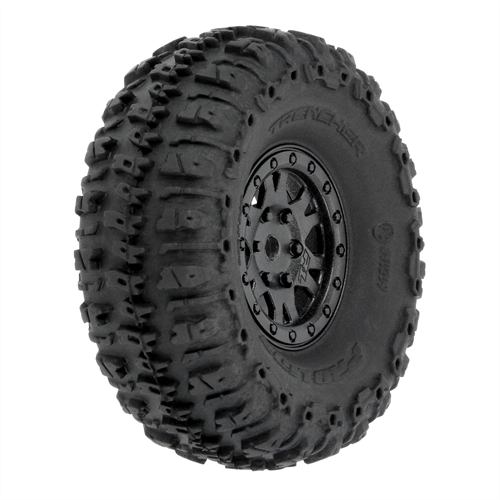 1/24 Trencher Fr/Rr 1.0" Tires Mounted 7mm Black Impulse (4)