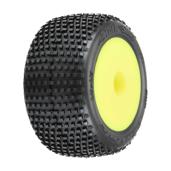 1/18 Hole Shot Front/Rear Mini-T Tires Mounted 8mm Yellow Wh