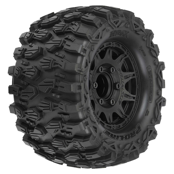1/10 Hyrax Front/Rear 2.8" MT Tires Mounted 12mm Blk Raid (2