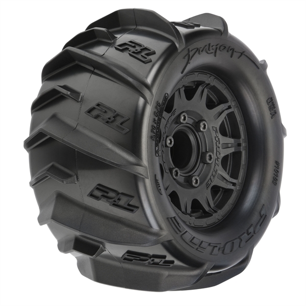 1/10 Dumont Front/Rear 2.8" MT Tires Mounted 12mm Blk Raid (