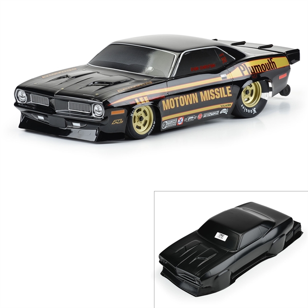 1/10 1972 Plymouth Barracuda Motown Missile Black Body: Drag