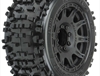 1/8 Badlands F/R 3.8" MT Tires Mounted 17mm Blk Raid (2)
