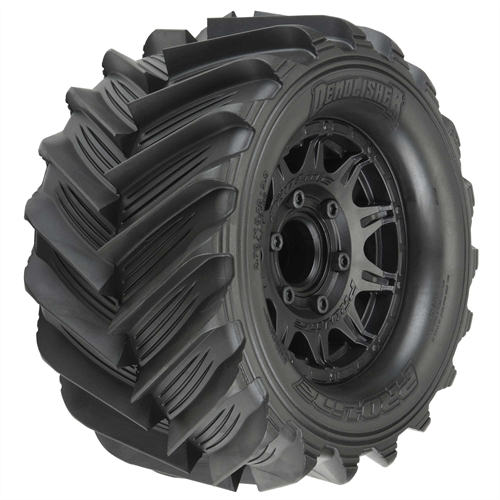 1/10 Demolisher Front/Rear 2.8" MT Tires Mounted 12mm Blk Ra