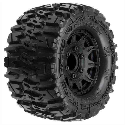 1/10 Trencher Front/Rear 2.8" MT Tires Mounted 12mm Blk Raid