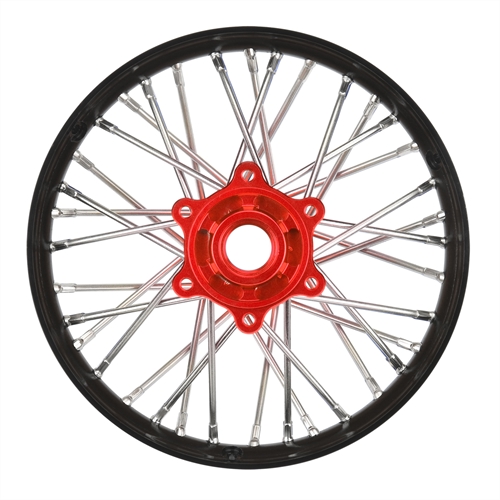 1/4 Pro-Spec Aluminum V2 Bead Rear Wheel Black/Red (1): Prom