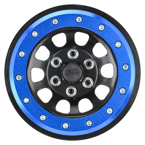 1/6 Steelies Stamped Steel 2.9" Dual Offset SCX6 Wheels Blue