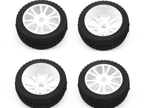 Buggy Wheel & Tyre (pk4) 1/8th Offroad, White
