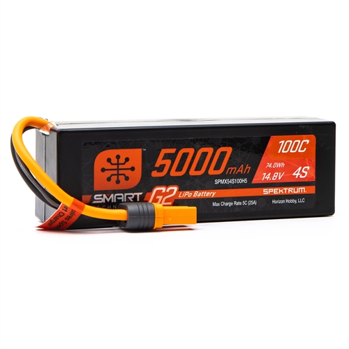 148V 5000mAh 4S 100C Smart G2 Hardcase LiPo Battery IC5
