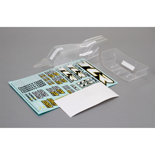 Cab FWD Body & Wing Set, Clear w/Stickers 22 2.0