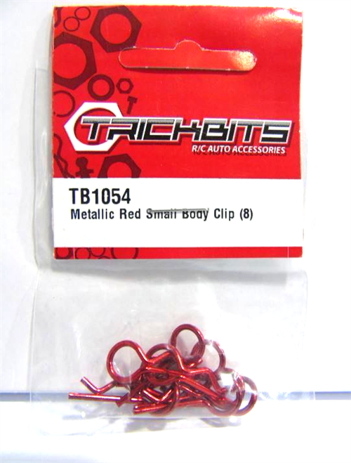 Body clips small metallic red