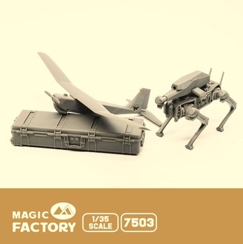 Armed Robot Dog and RQ-20 UAV Set