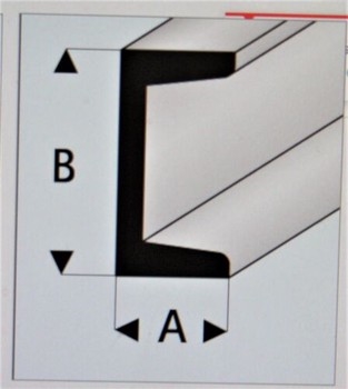 Super Styrene C Channel 10mm x 5mm x 1m (Pack of 5)