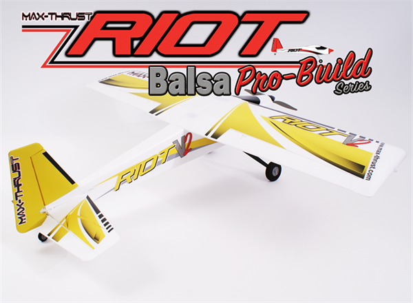 Max-Thrust Pro-Built Balsa Riot (Yellow) - I/C or Electric