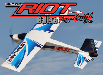 Max-Thrust Pro-Built Balsa Riot (Blue) - I/C or Electric