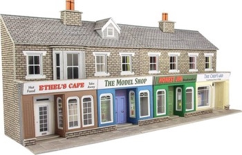 OO/HO SCALE LOW RELIEF STONE SHOP FRONTS - PO273
