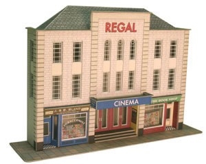 OO/HO SCALE LOW RELIEF CINEMA & SHOPS - PO206
