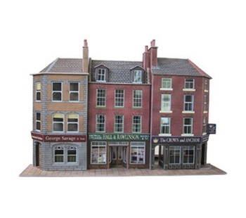 OO/HO SCALE LOW RELIEF PUB & SHOPS - PO205