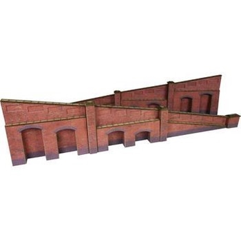 OO/HO SCALE TAPERED RETAINING WALL IN RED BRICK - PO248