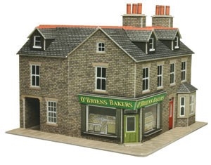 OO/HO SCALE CORNER SHOP IN STONE - PO264
