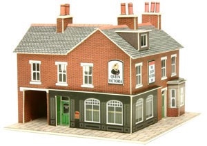 N SCALE CORNER SHOP & PUB IN RED BRICK - PN116