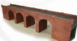 OOHO SCALE DOUBLE TRACK RED BRICK VIADUCT - PO240