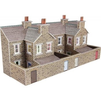 N SCALE LOW RELIEF STONE TERRACED HOUSE BACKS - PN177