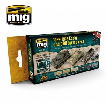 Wargame WWII German Early amp; DAK Acrylic Vehicle Paint Set
