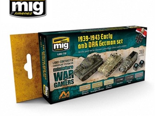 Wargame WWII German Early amp; DAK Acrylic Vehicle Paint Set