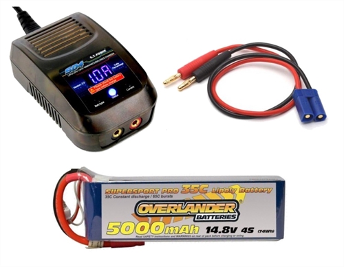 Battery and Charger Completer Combo for WOV Racing 4S cars
