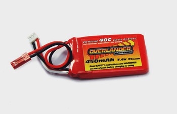 450mAh 7.4V 2S 40C Lipo Battery