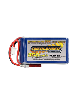 850mAh 3S 11.1v 35C LiPo Battery with BEC Connector - Overlander Supersport