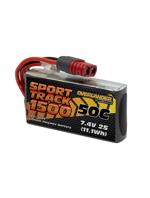 1500mAh 7.4V 2S 50C Sport Track LiPo Battery