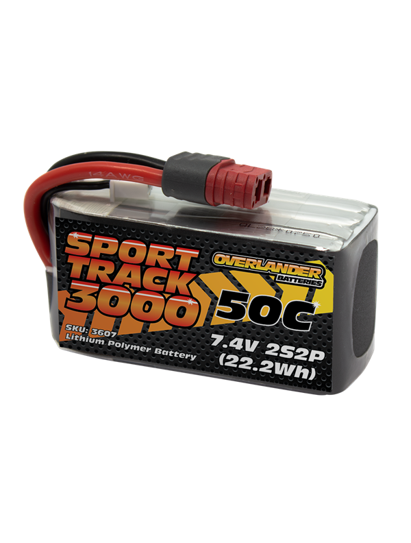 3000mAh 7.4V 2S2P 50C Sport Track LiPo Battery