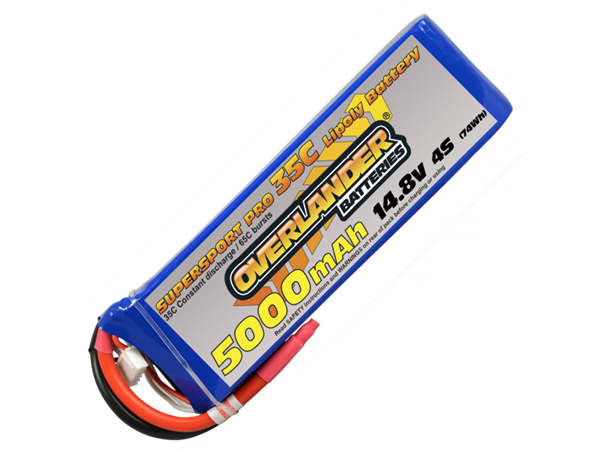 5000mAh 4S 14.8v 35C LiPo Battery - Overlander Supersport Pro