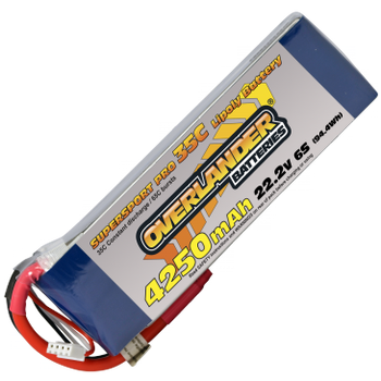 4250mAh 6S 22.2v 35C LiPo Battery - Overlander Supersport Pro