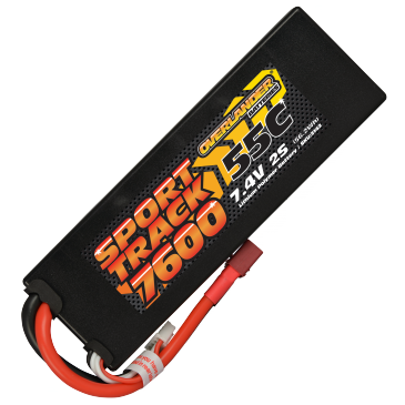 7600mAh 2S 7.4v 55C LiPo Battery in Hard Case - Overlander Sport Track