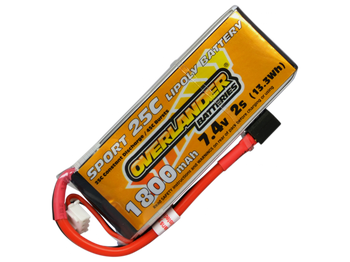 1800mAh 2S 7.4v 25C Lipo Battery - Overlander Sport