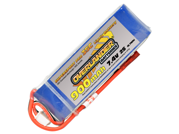 900mAh 2S 7.4v 35C LiPo Battery - Overlander Supersport Pro