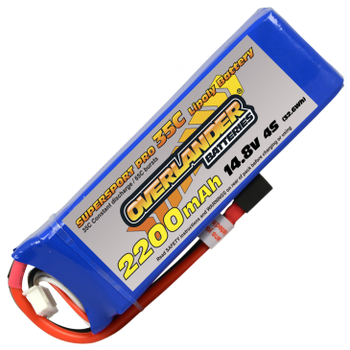 2200mAh 4S 14.8v 35C LiPo Battery - Overlander Supersport Pro