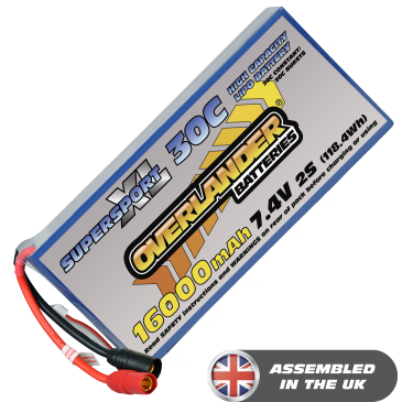 16000mAh 2S 7.4V 30C LiPo Battery - Overlander SupersportXL