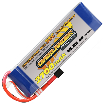 2700mAh 4S 14.8v 35C LiPo Battery - Overlander Supersport Pro
