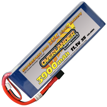 3900mAh 3S 11.1v 35C LiPo Battery - Overlander Supersport Pro