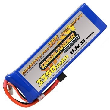 3350MAH 11.1V 3S 35C LIPO BATTERY - OVERLANDER SUPERSPORT PRO