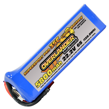 5800mAh 6S 22.2v 35C LiPo Battery - Overlander Supersport Pro