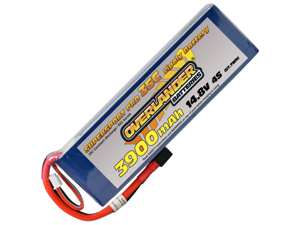 3900mAh 4S 14.8v 35C LiPo Battery - Overlander Supersport Pro