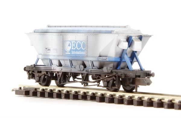 N Gauge China Clay Hopper Wagon - CDA ECC Blue Weathered