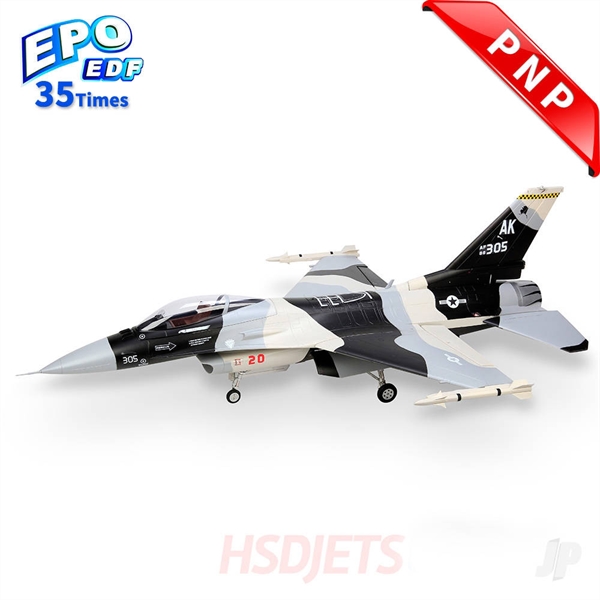 F-16 105mm EDF Foam Jet, Alaska Snow Camo V2 (PNP 12S)