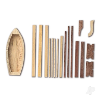 5512027 80088 SHIPS BOAT WOOD WITH STAND (1x3)