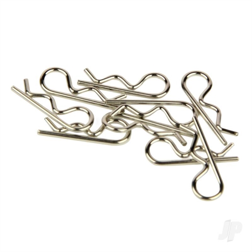 Body Clips, Small Straight, Silver (10)