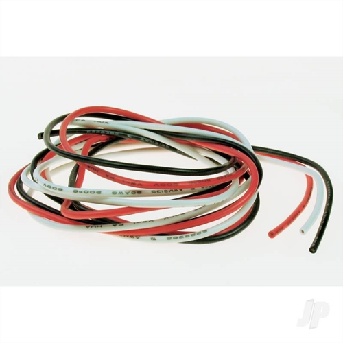 20SWG SILICONE WIRE WHITEBLKRED 1MT